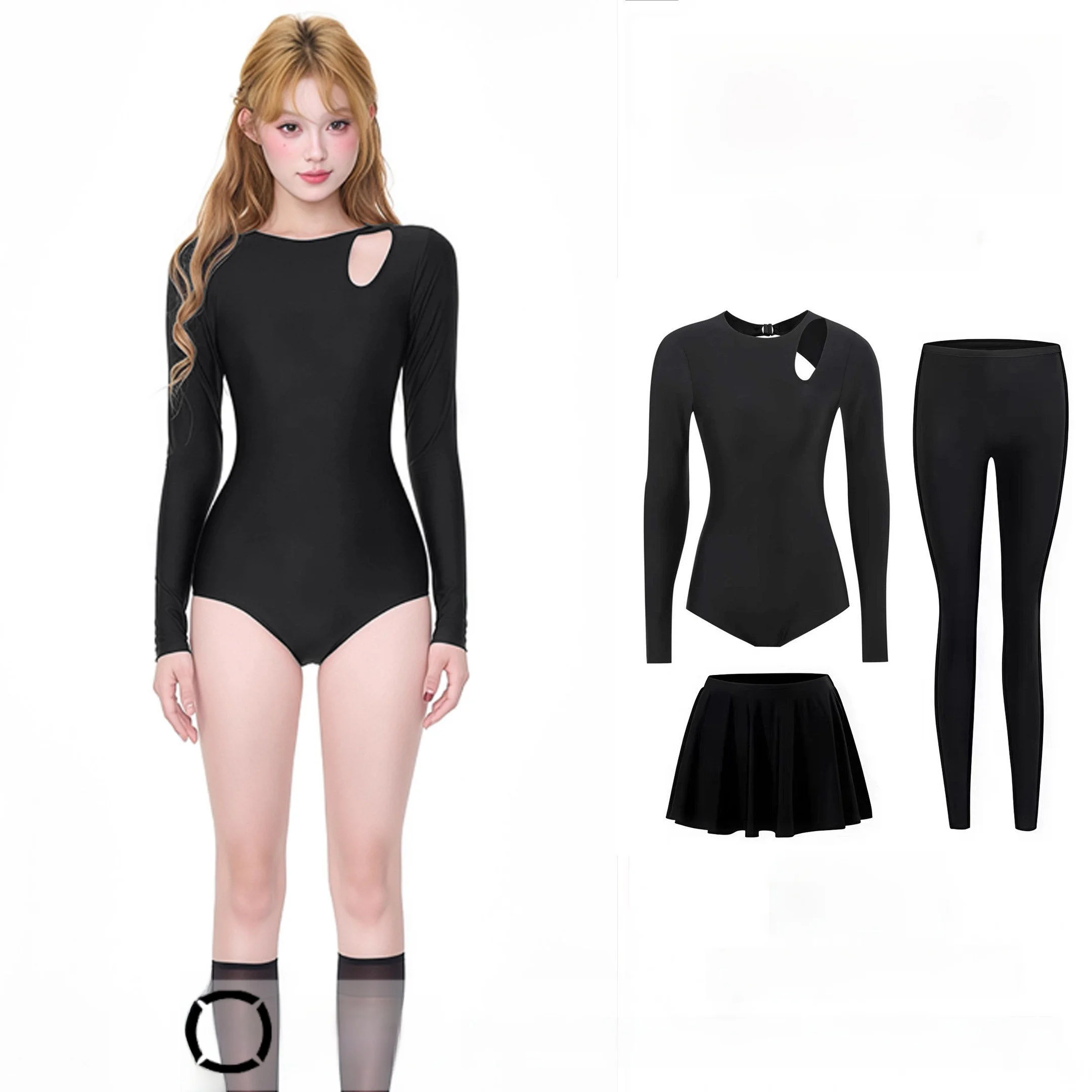 ins-sle-women's-one-piece-swimsuit-long-sve-diving-surfing-suit-slimming-long-pants-snorkeling-swimming-costume
