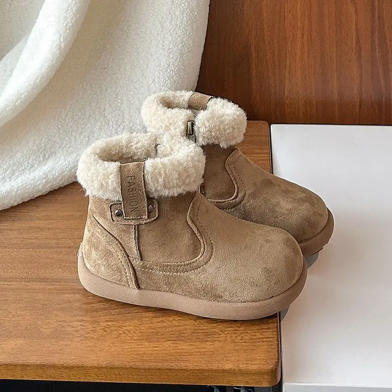 Kids Thermal Insulated Winter Boots Baby Girls Fleece Lined Snow Boots 2026 Thickened Cotton Boots for Girls Warm Footwear