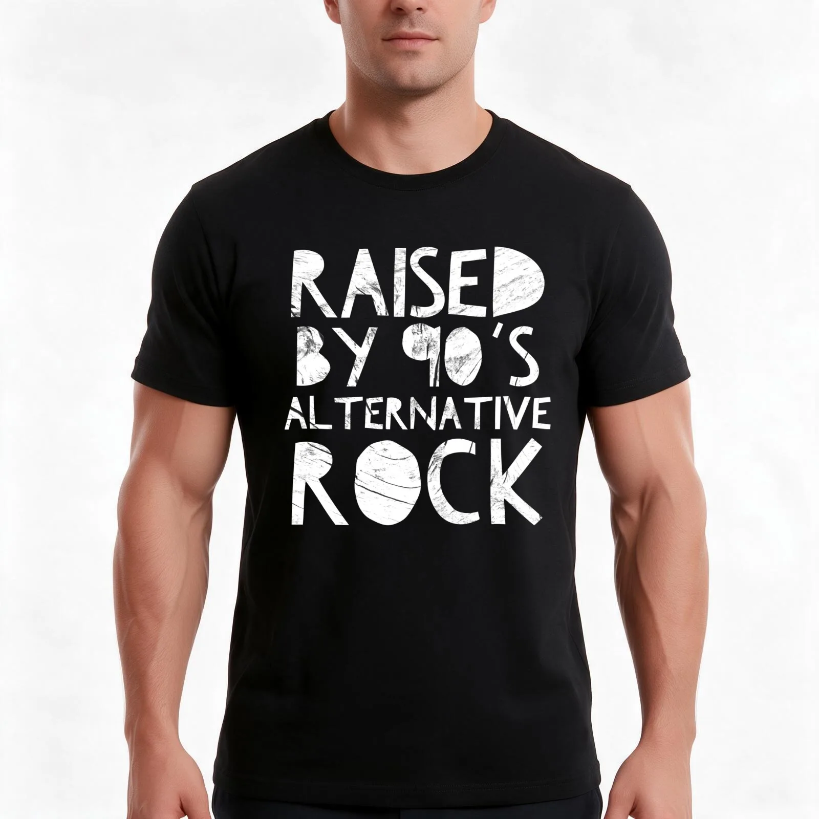 Raised by 90s Alternative Rock T-Shirt, Summer Casual Cotton Tee, Oversized Streetwear Tops, Vintage Graphic Print, 100% Cotton