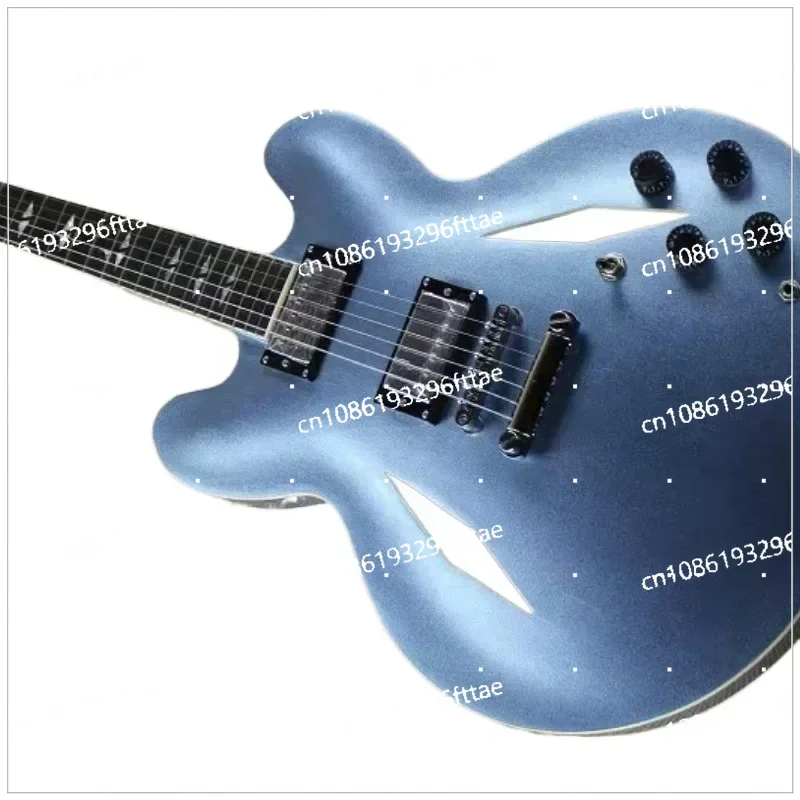 DG335 Thin Semi Hollow Jazz Electric Guitar Light Metal Blue Black Optional with Matching Leather