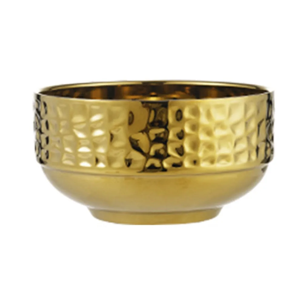 

Double Layer Ice Cream Bowl Thickened Hammer Pattern Children's Insulated Bowl Anti Scald Reusable Stainless Steel Soup Bowl