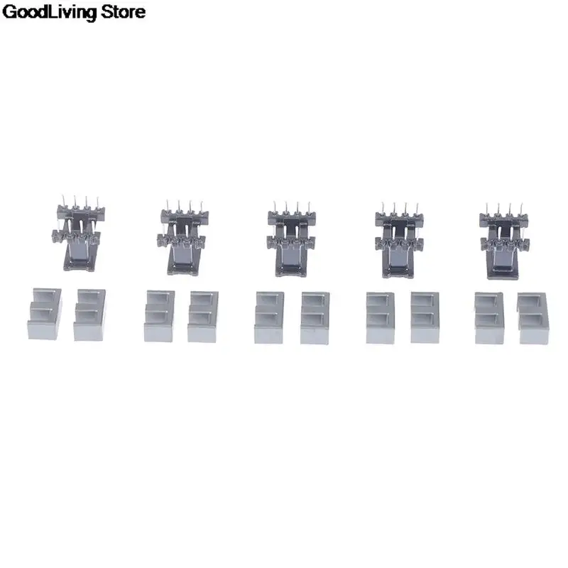 5 Sets EE19 5 With 5pin / EE10 4 with 4pin Transformer Bobbin PC40 Ferrite Core Vertical