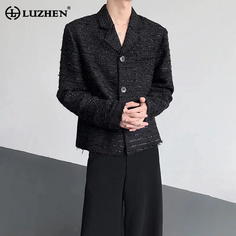 

LUZHEN 2025 Новая мода элегантный корейский повседневный пиджак пальто мужской красивый высококачественный текстурированный мужской пиджак весенняя одежда JY3454