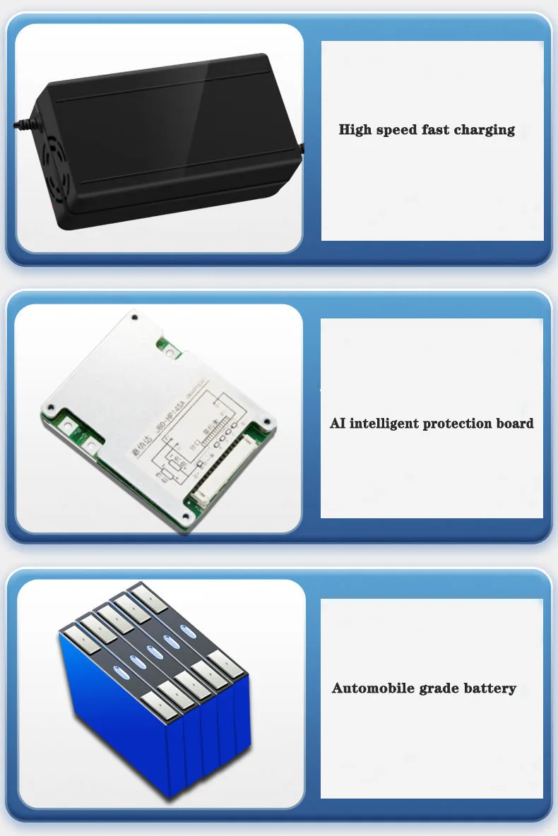 72V Lithium-Ion Battery with BMS 70AH for Motorcycle Electric Car Pedal Energy Golf Cart High Capacity Rechargeable Battery