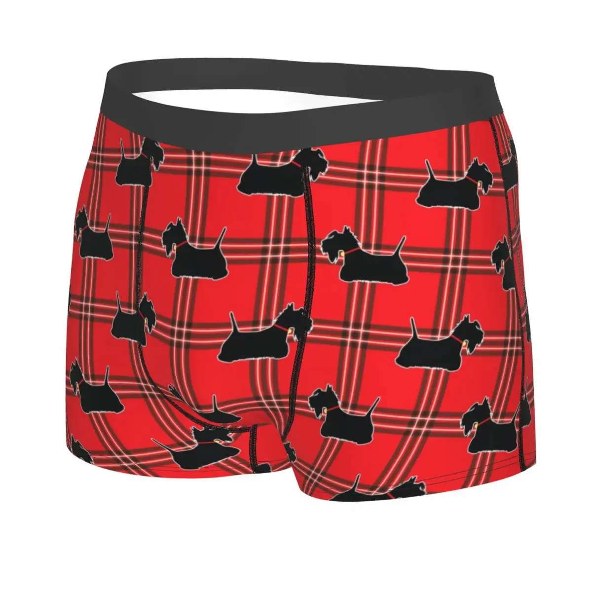 Custom Scottie Dogs Shorts For Homme 3D Printed Scottish Terrier Dog Tartan Skye Underwear Panties Briefs Stretch Underpants