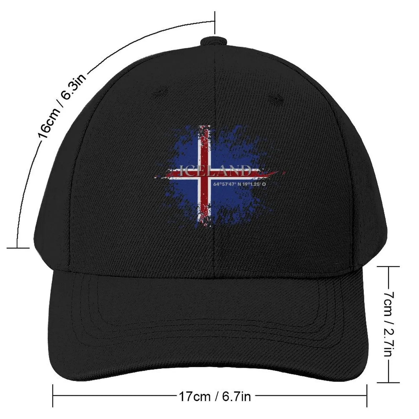 Iceland vintage grunge flag Baseball Cap derby hat New In Hat Hat Luxury Brand Golf Cap Caps Male Women's