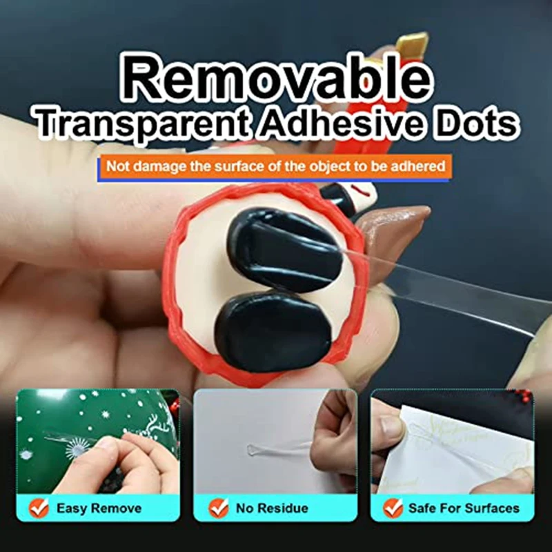 1000Pcs Clear Double Sided Adhesive Dots for Balloon Tape and Adhesive Dots Scrapbook Poster Sticky Dots Round-A73M