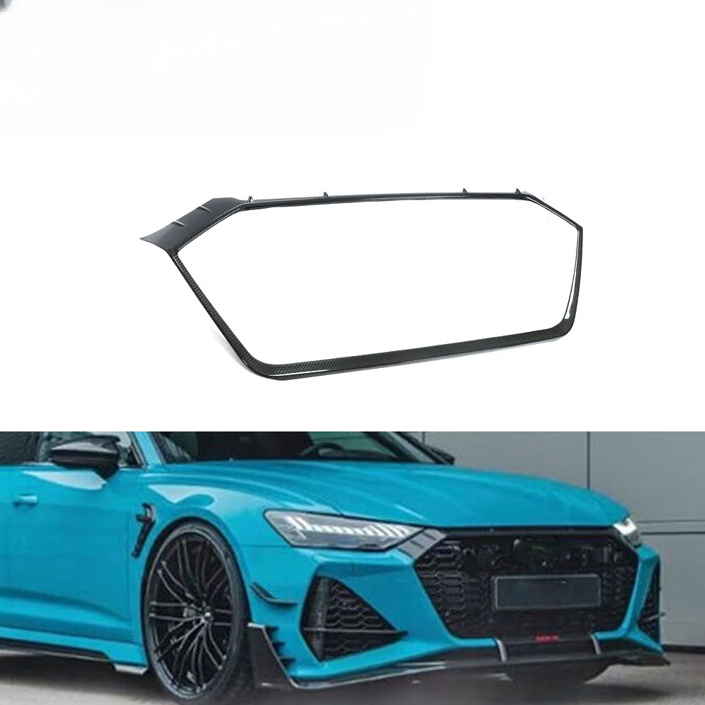 

Dry Carbon Fibre RS6 Front Grill Overlay Trim Cover for Audi RS6 A6 C8 Avant Wagon 4-Door 2019- 2021