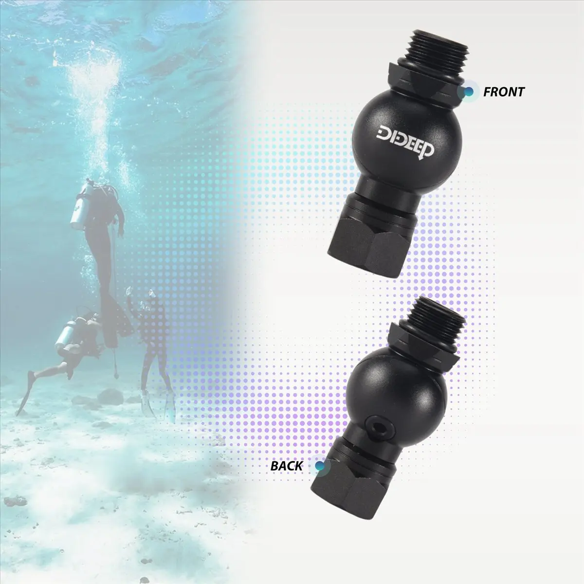 

BHBL Global Universal 360 Degree Swivel Hose Adapter for 2Nd Stage Scuba Diving Regulator Connector Dive Accessories