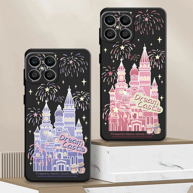 Disney Castle Fireworks Cover Phone Case for Honor 8X 70 90 Pro X6a X7b X8a X9b Magic5Lite Magic5 Pro Soft Silicone TPU