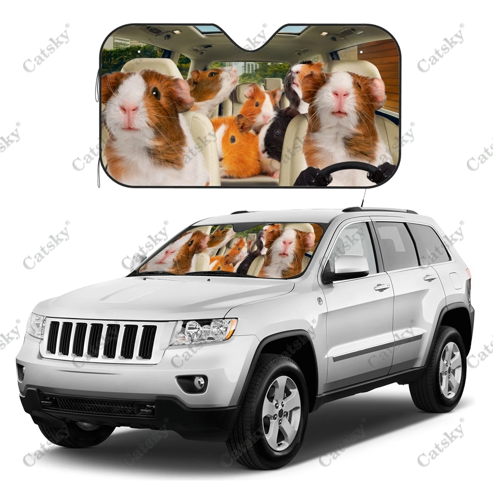 

Guinea Pig Car Sunshade,Car Decoration Lovers Gift,Windscreen Sun Shield for Car Window Sunshade Cover Foldable Uv Ray Reflector