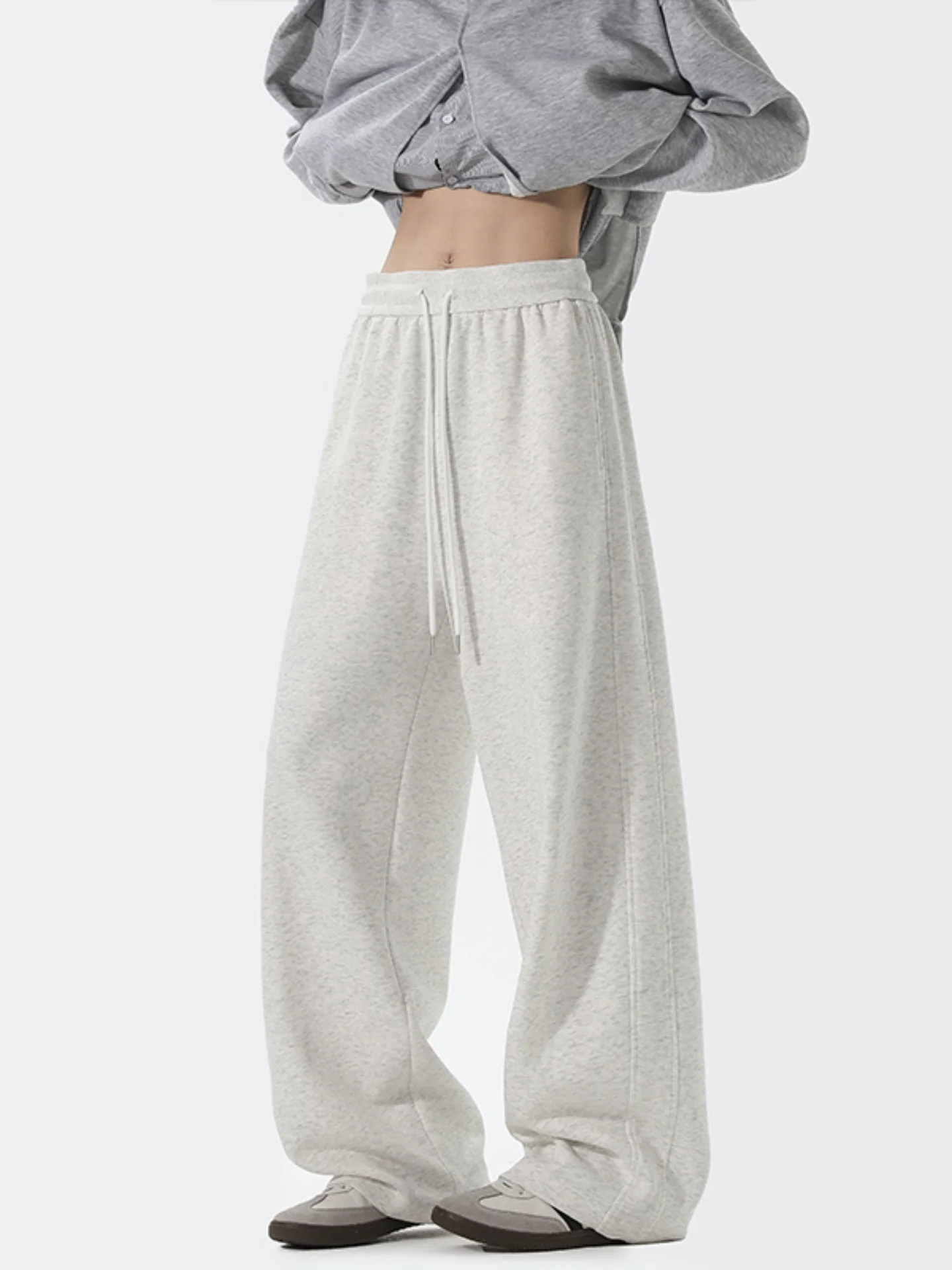 

Мужские спортивные брюки American Sle с широкими штанинами и прямым кроем, осенние повседневные брюки, струящиеся, премиум-класса, свободного кроя, комфортные