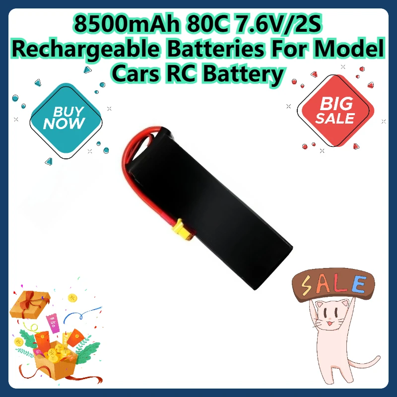 

8500mAh 80C 7.6V/2S Rechargeable Batteries For Model Cars RC Battery