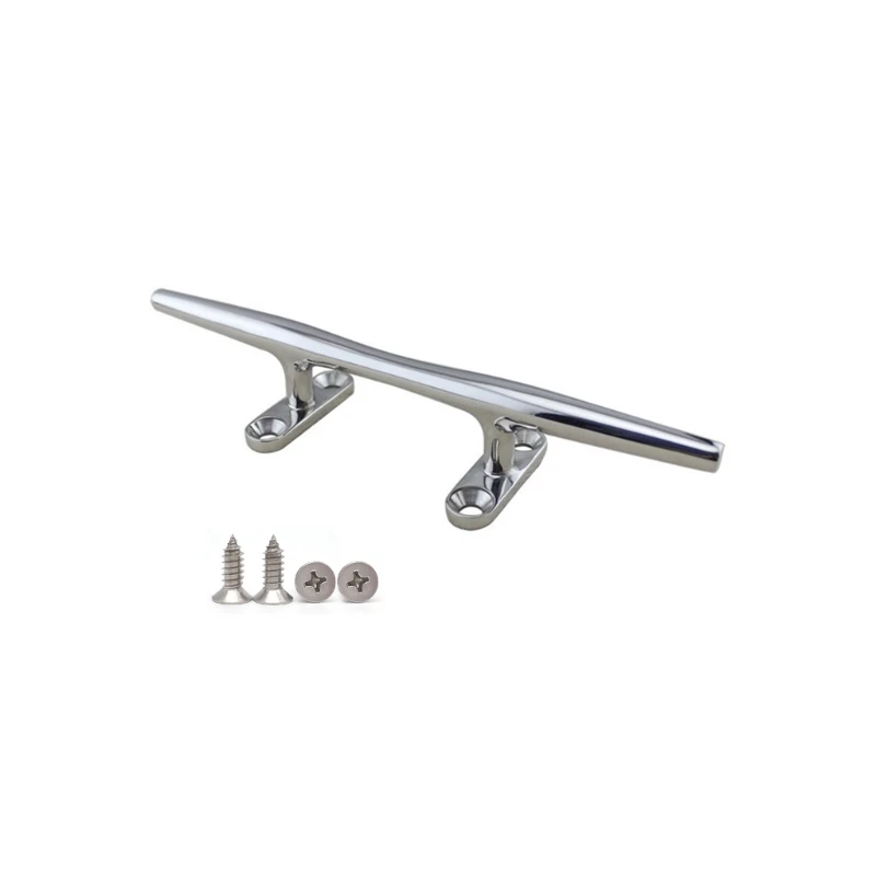 Boat Cleat Open Base 4/5/6//8/10/12 inch, Dock Cleat 316 Stainless Steel Marine Grade Boats Hollow Base Cleats