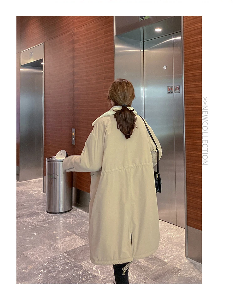 Down Cotton Parkas Jacket Women's Mid-length Over The Knee 2025 New Korean Loose Fashion Winter Padded Female Thickened