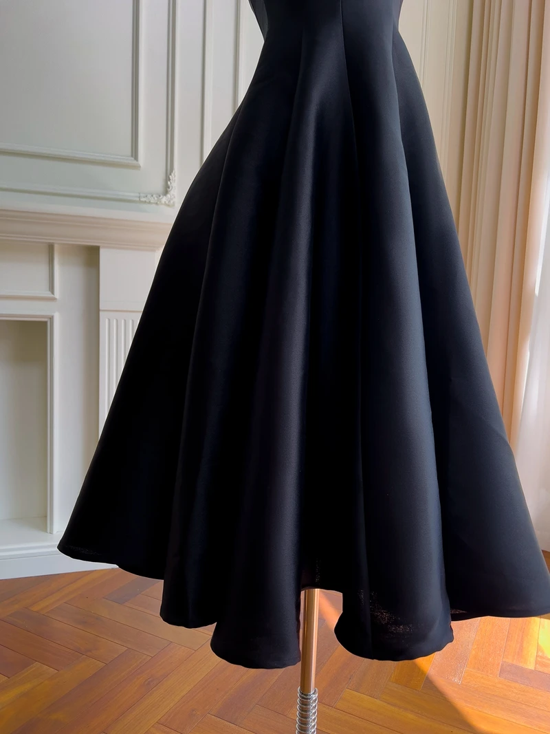 Abito da sera retrò Hepburn Sle Bla a vita alta A-Line Dr Luxury Ele Dr per Cany Year End Par e cena