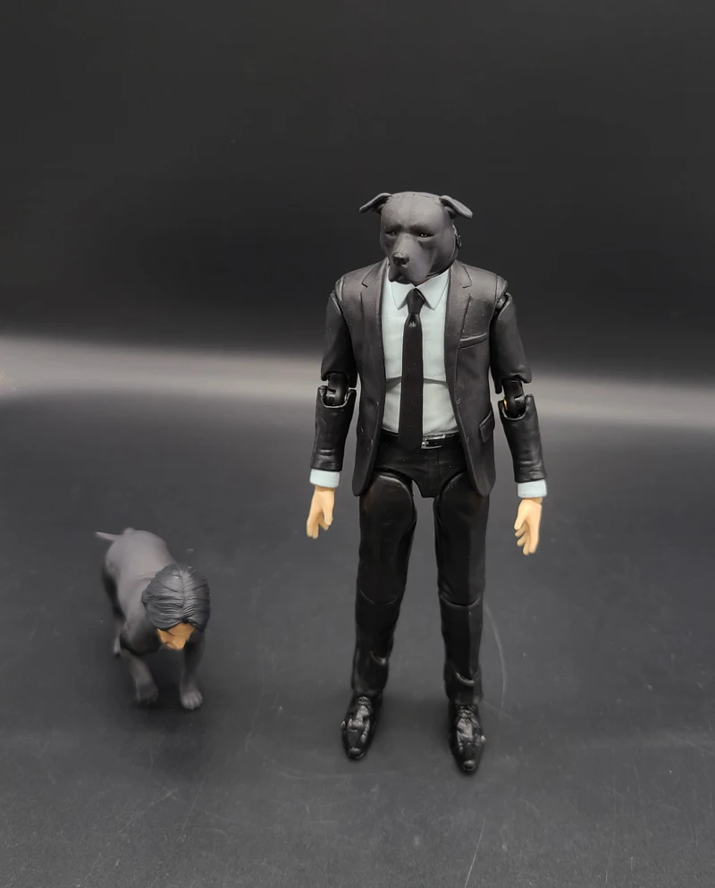 Hot Sales 1/12th The Black Male Dogman Hitman Pistol Weapon Full Set Figure About 15CM Model Gift For Child Baby Collect