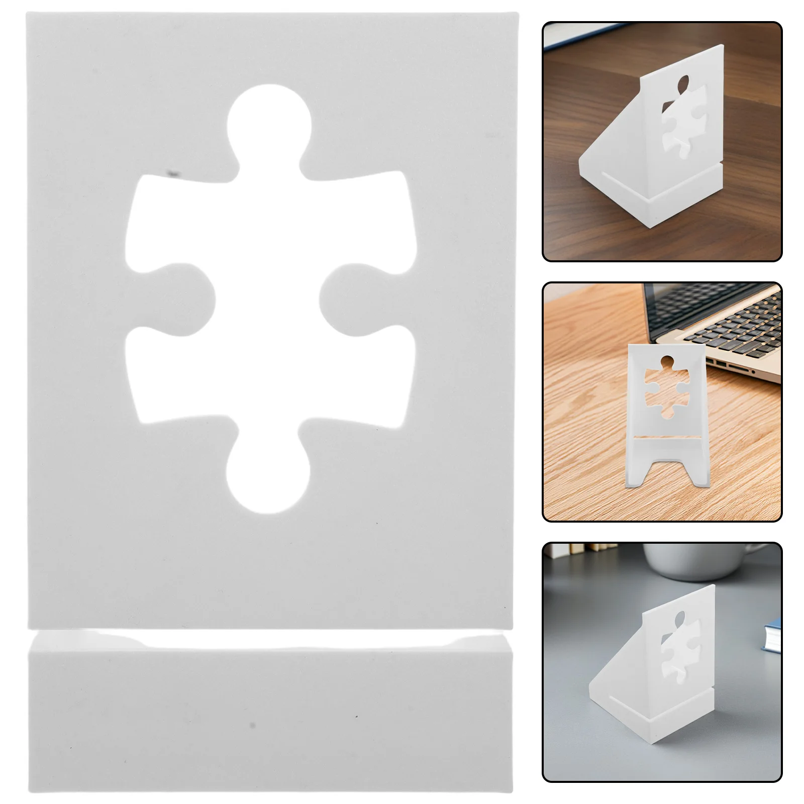 

Box Stand White Plastic Jigsaw Display Holder Compact Puzzle Poster Easel For Table - Puzzle Storage Organizer Rack