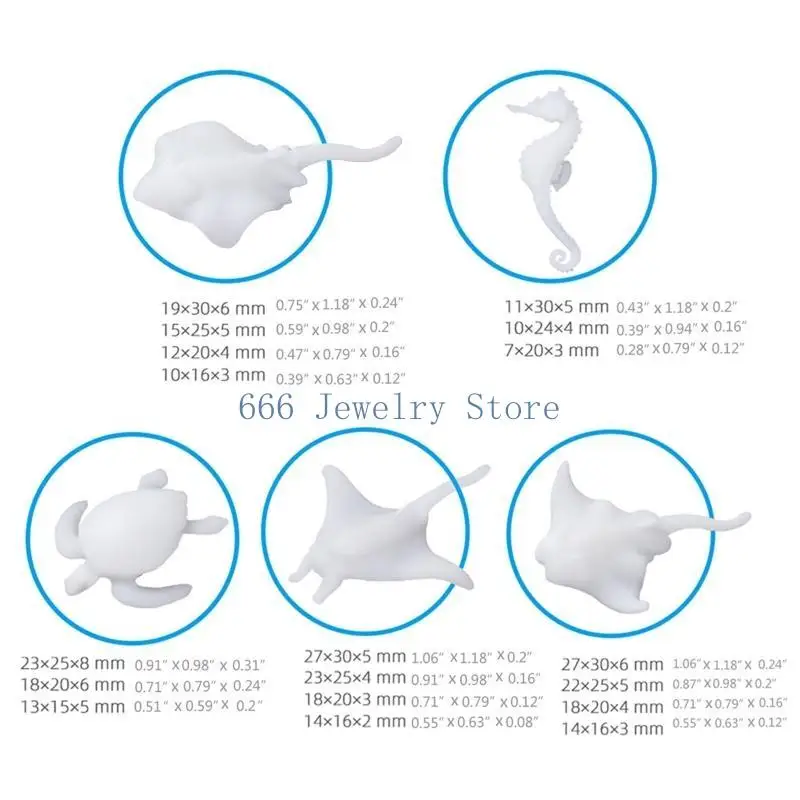 حشوات راتنجات F2TD DIY الكريستال الايبوكسي الجزئي للحيوانات البحرية مواد مواد