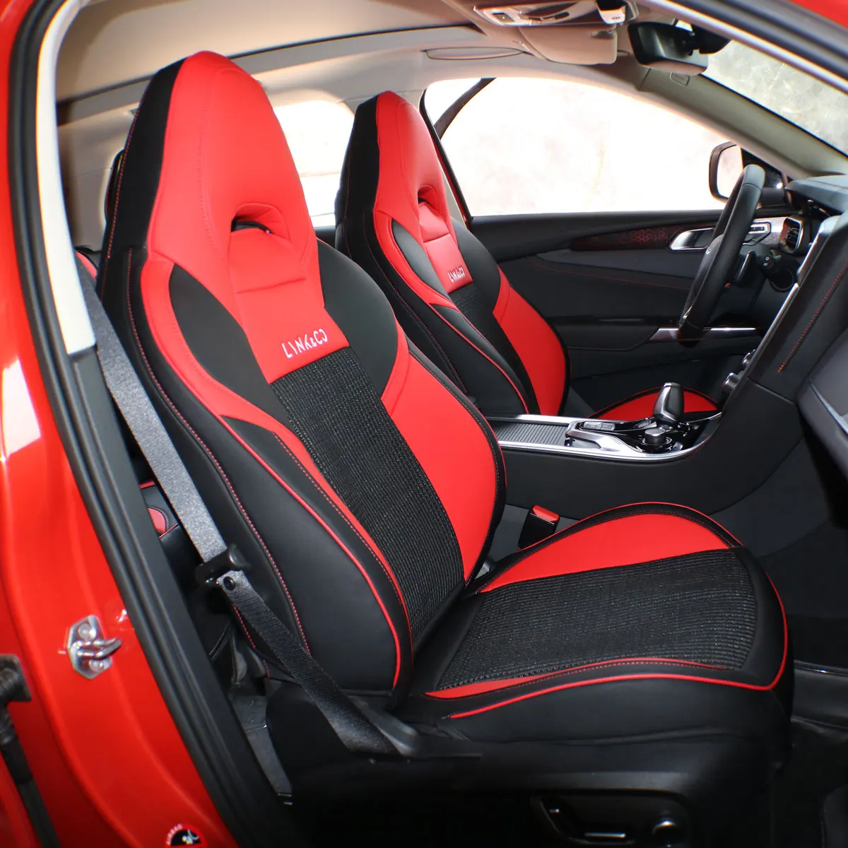 Custom Fit Car Accessories Seat Covers Full Set Artificial Leather for Lynk & Co 01 EV 2021-2024 with Front and Back Row