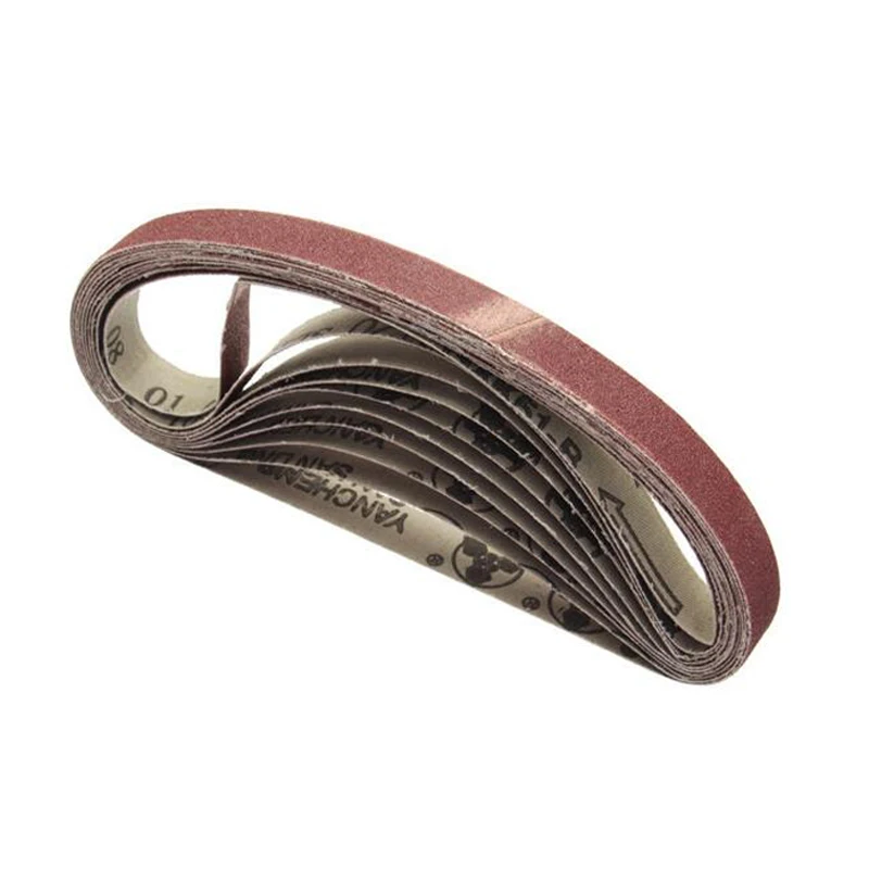 15x452mm Sanding Belt 60/80/100/120/240/400/600 Grit for M10 Sander Adapter Polishing Machine Abrasive Tools