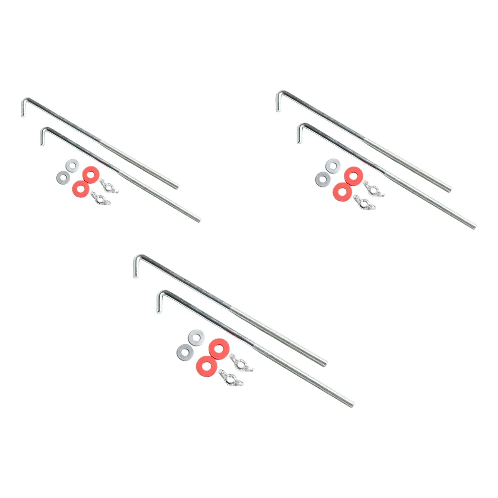 

Metal J Shape Auto Battery Hold Down Bolts Set Bracket Bar with Lock Nuts Washers for Universal Car Battery Tray Fitting
