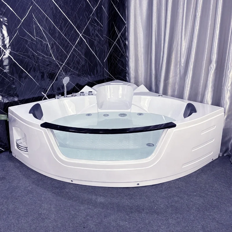 

STLFFactory Cheap Price Hot Sale Acrylic Material Freestanding Corner Bath Tub Air Spa Jet Whirlpool Massage Bathtub