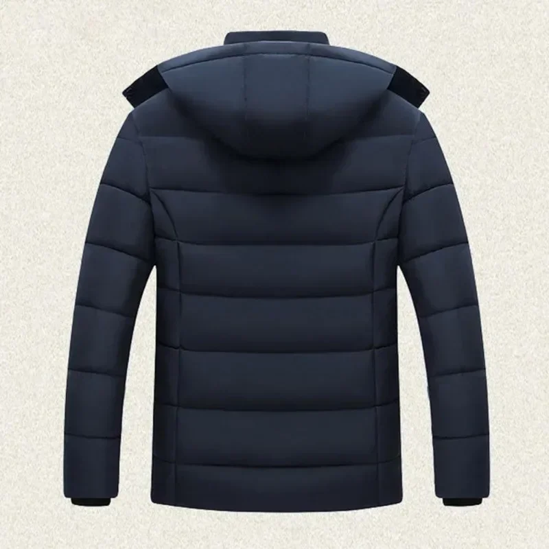 Chaqueta con capucha a prueba de frío para hombre, abrigo térmico lavable de Color sólido para exteriores, ropa de abrigo informal a prueba de viento para invierno