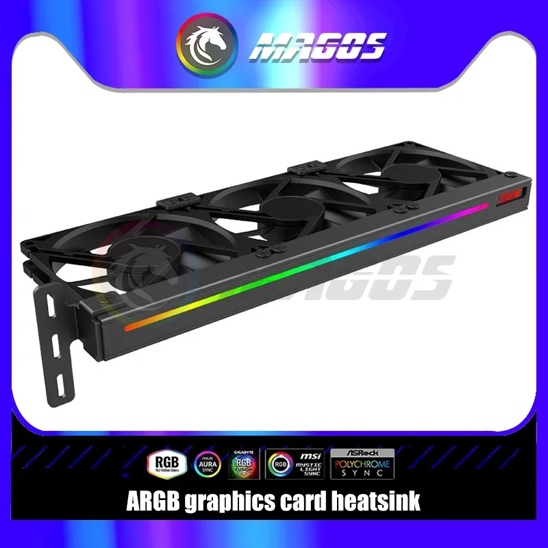 PCI FAN Heat Sink Graphis Card Cooling Fan Radiator Support Motherboard AURA SYNC 5V 3PIN ARGB Lighting VGA Cooler