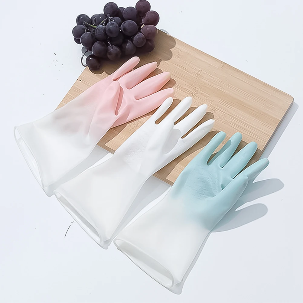 

Waterproof Dishwashing Gloves Kitchen Cleaning Mitts Protective Hand Gloves for Household Laundry Gardening