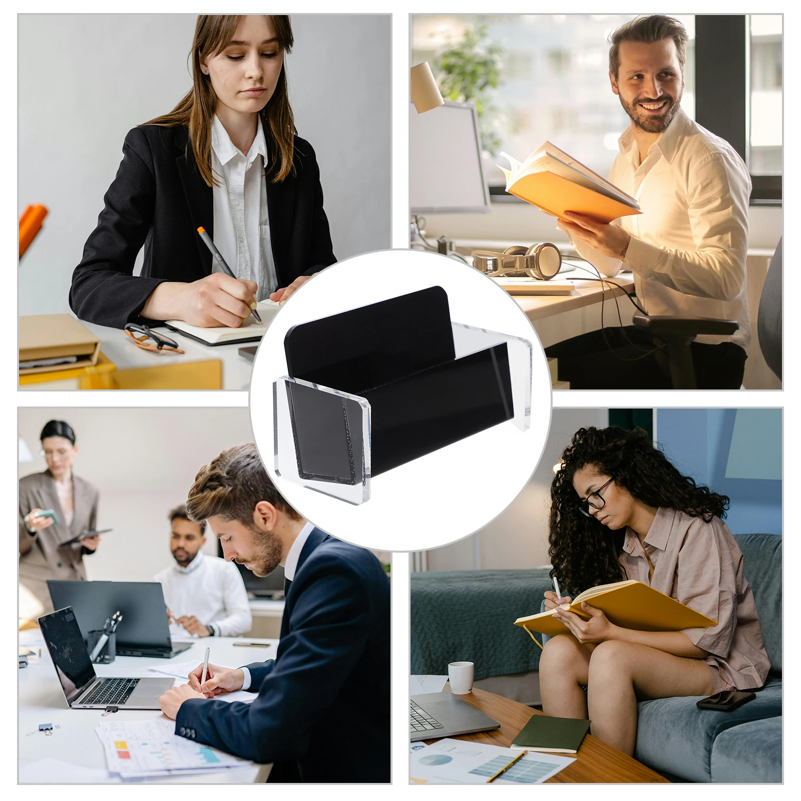 

Business Card Case Holder Desktop Display Stand Cards Base Business-card-holders Name