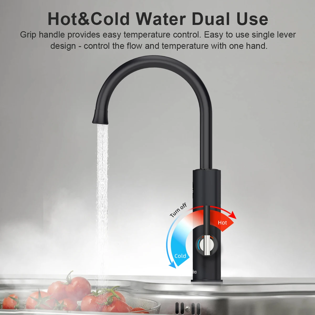 Briwellna New Instant Hot Water Heating Faucet With Universal Nozzle 220V Electric Faucet Hot and Cold Dual Use Hot Water Tap