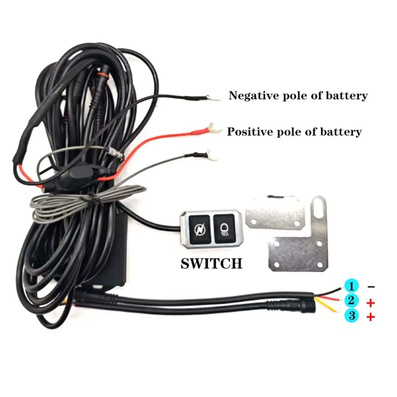 AB56-Cable And Switch Control Motorcycle Spotlight 12V 24V Low High Strobe CNC Wired
