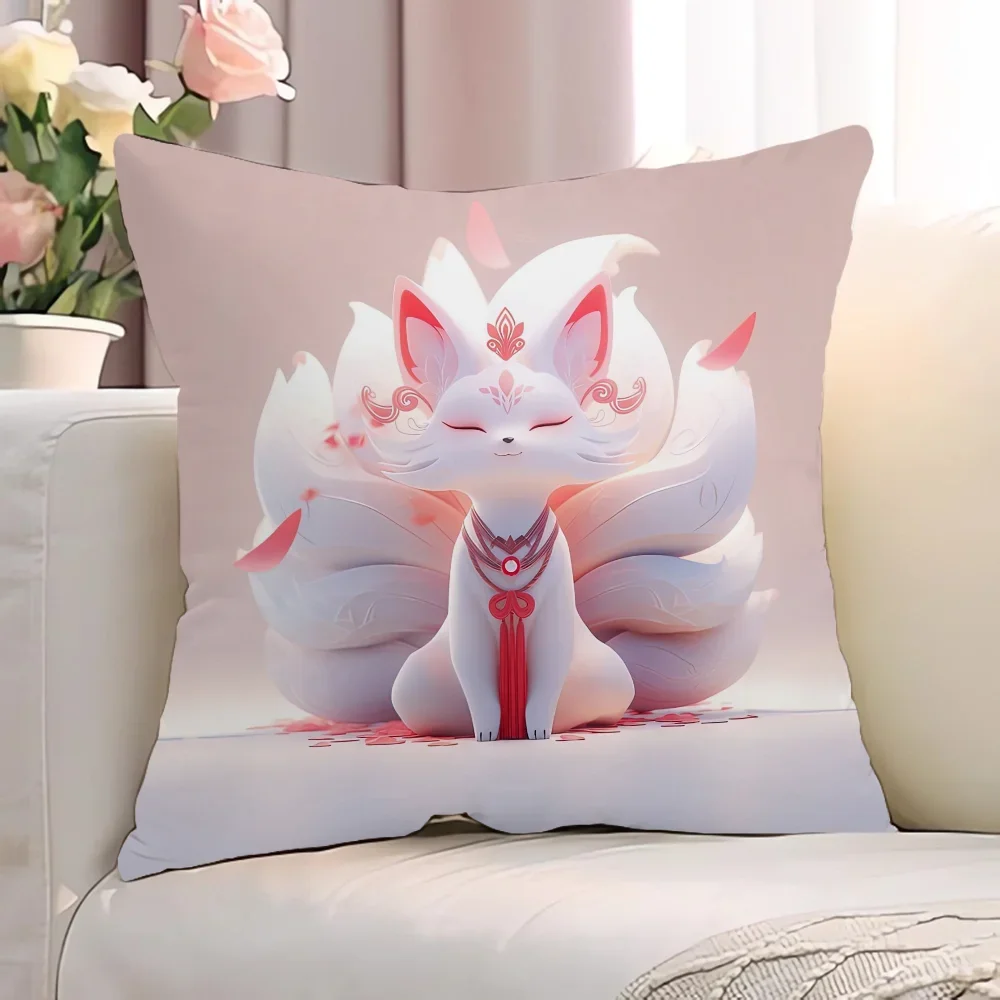 

Чехол для подушки с рисунком лисы 50x50, декоративные наволочки 40x40, декоративные подушки для гостиной, шезлонги, подушка