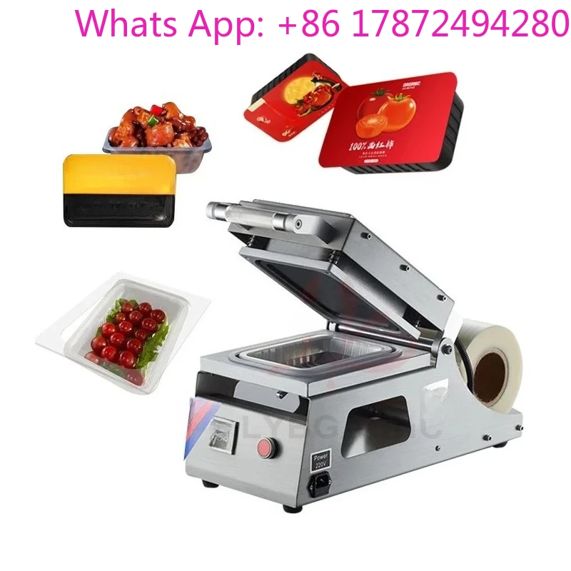 Hand Press Sealing Machine Vacuum Sealer Vacuum Packaging Machine Plastic Sandwich Tray Heat Sealer PP and PE 500W