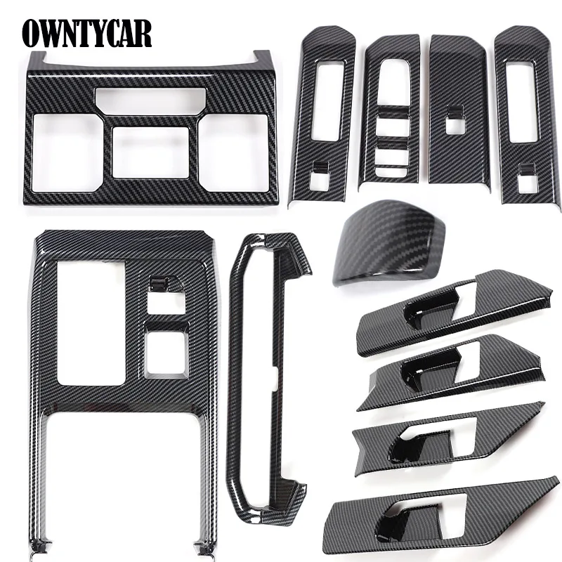 

For Toyota Hilux 2026+ ABS Carbon Fiber Interior Accessories Door Handle Window Rises Switch Cover Gear Box Shift Panle Cover