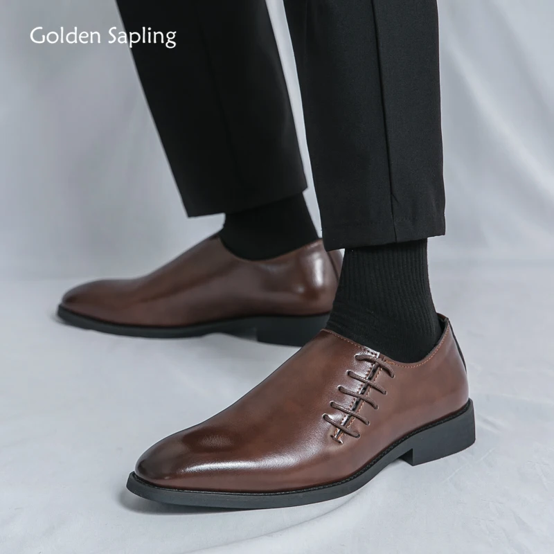 

Golden Sapling Men's Formal Shoes Casual Business Flats Leisure Oxfords Office Men Dress Shoe Retro Derby Loafers