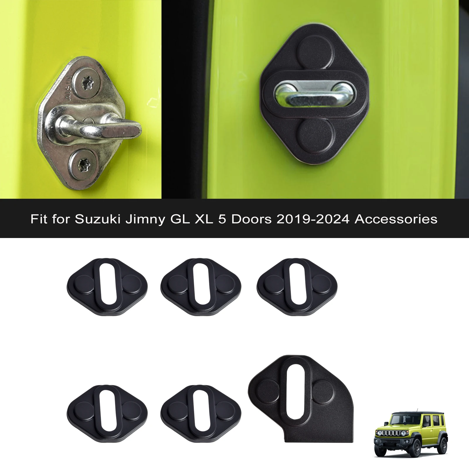 5 Stück Autotürschloss-Schutzabdeckung für Suzuki Jimny GL XL 5-Türer 2019-2024 Auto-Innenausstattung Zubehör