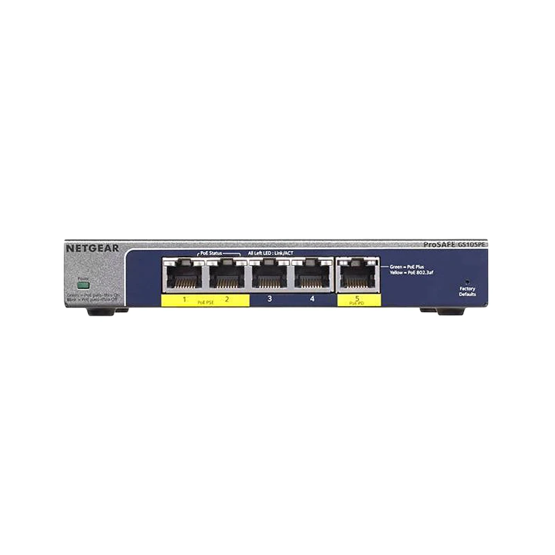 Imagem -02 - Netgear-switch de Desligamento Gigabit Ethernet Plus Interruptor de Desligamento com Portas de Saída Poe de Portas Portas Gs105pe