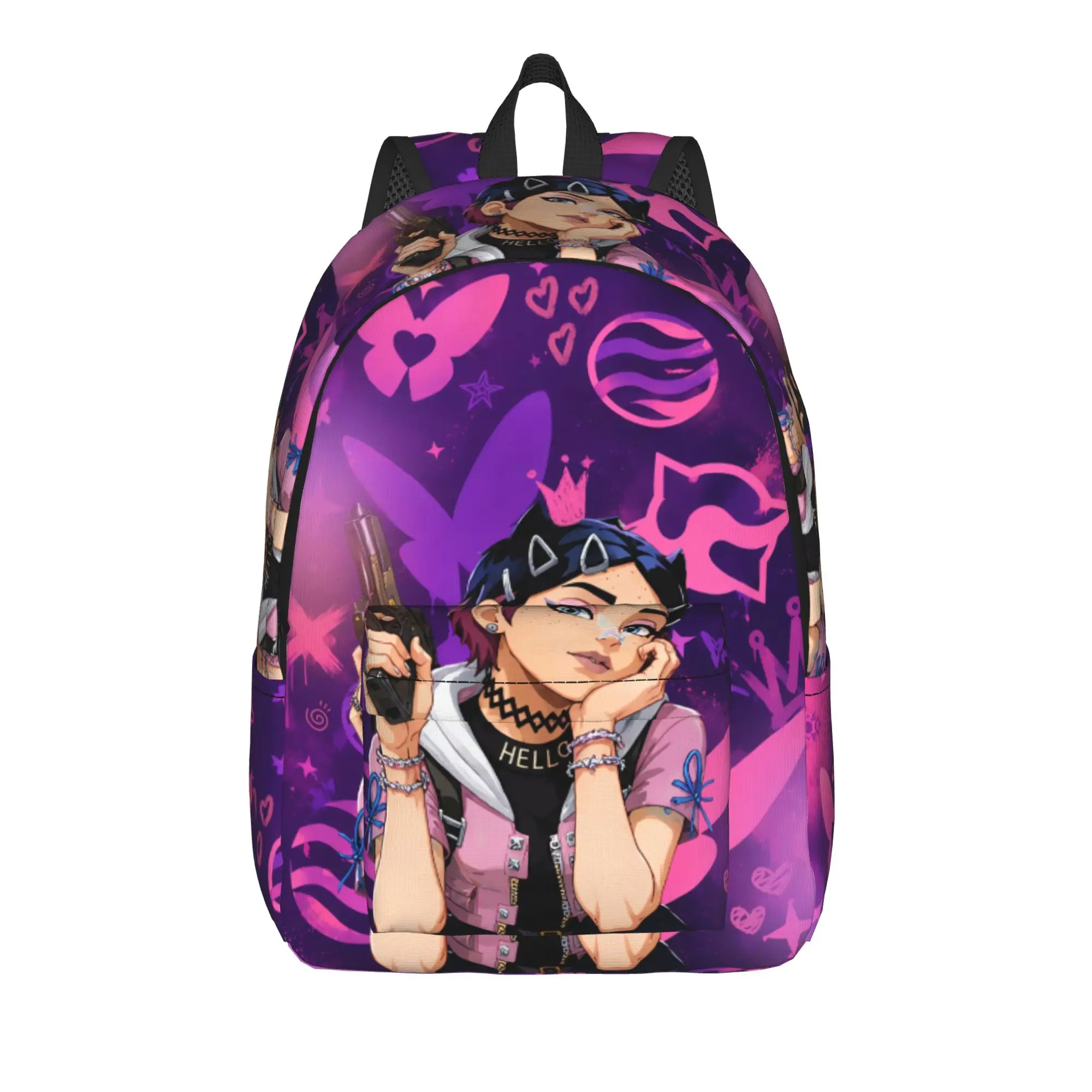 Clove Backpack V-Valorant Youth Polyester Travel Backpacks Pattern Cool School Bags Rucksack