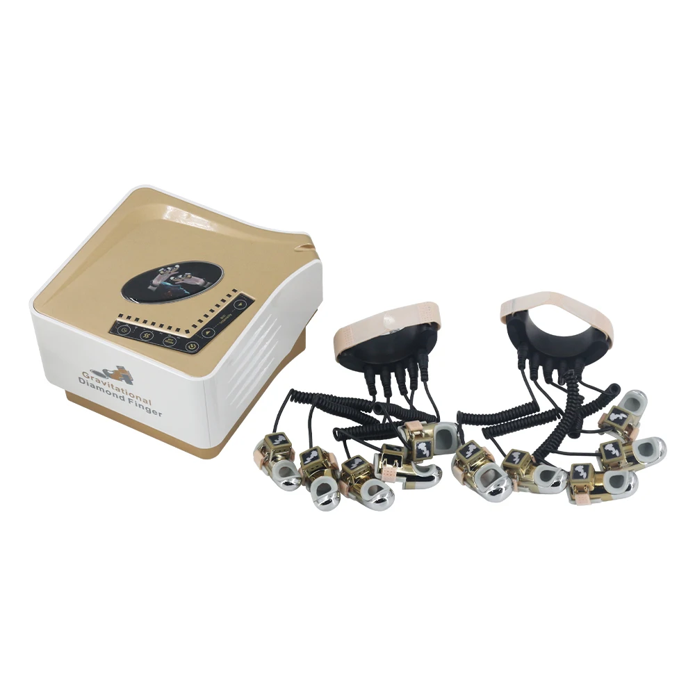 Massaggiatore per il corpo con lifting del viso per uso domestico con dita gravitazionali portatili 2025 Nuovo massaggio EMS portatile con dita dorate a microcorrente