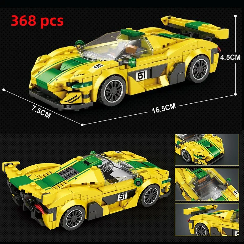 City Speed Champion Technical Car Sports Racing Car Vehicle Racer Moc Building Blocks Educational Toys For Kids Boys Gift