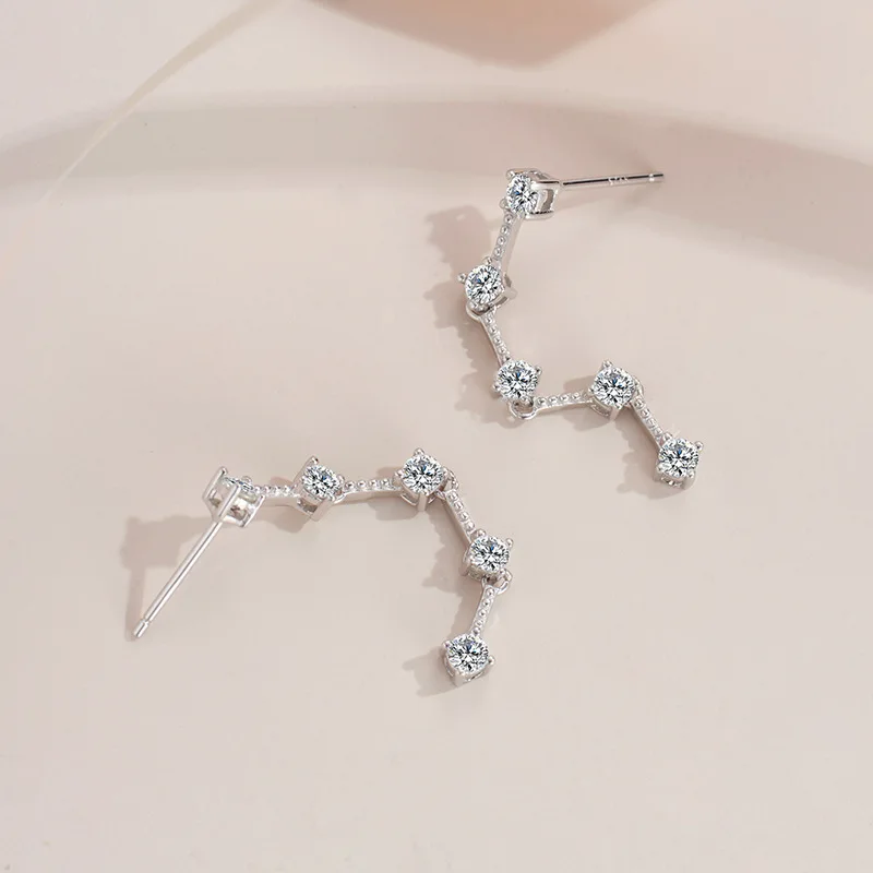 Orecchino a goccia con diamante Moissanite da 1 carato da 3 mm Classico rotondo in argento S925 Gioielli di fidanzamento romantici carini