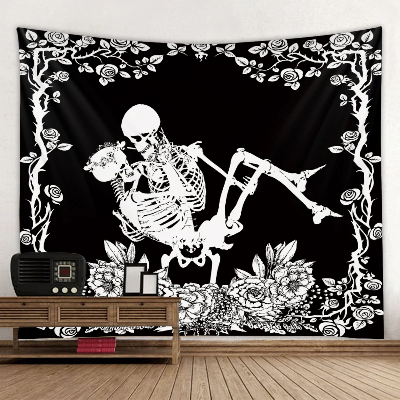 

Skeleton cartoon tapestry Kawaii home decoration Wall hanging Bohemian