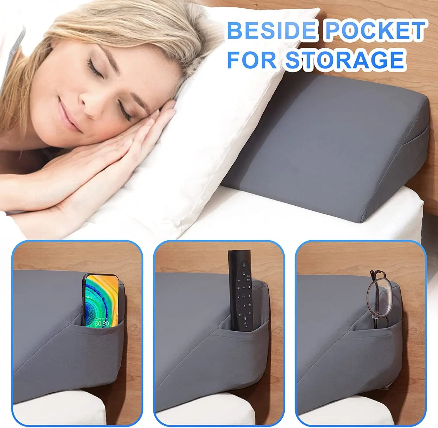 Wedge Sleep Memory Neck Pillow Slow Rebound Comfortable Memory Foam Sleep Pillow Cervical Gap Filler Mattress for Bedside Bed