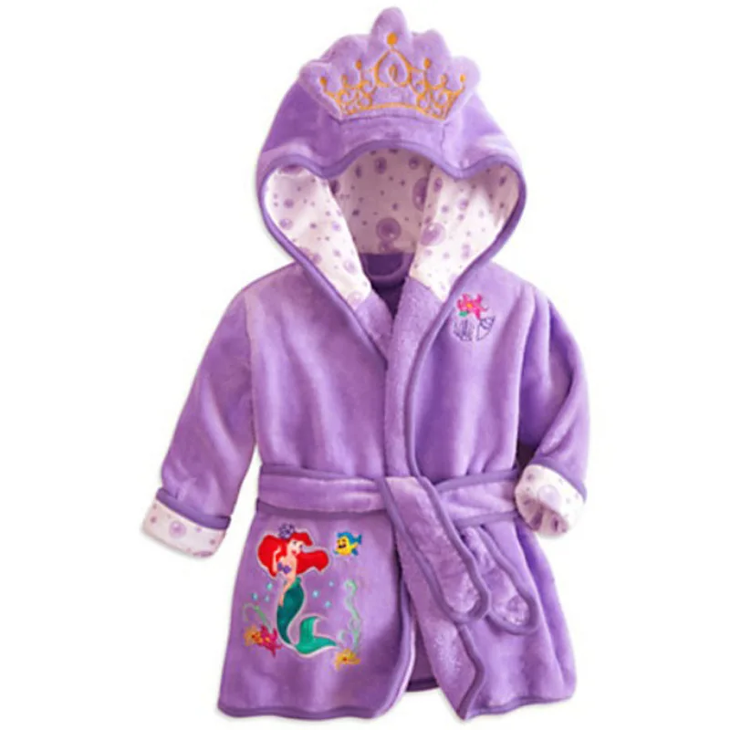 Disney-Pijama infantil, Cartoons, Mickey Mouse, roupões de flanela de inverno, tigre, nemo, sereia, Minnie Shaped Night Robe