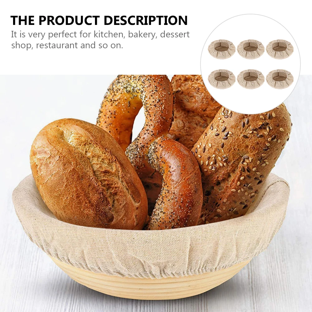 

6pcs Bread Basket Cloth Cover For Kitchen Bakery Premium Baking Liner Pastry Making Tool Dough Basket Cover Reusable