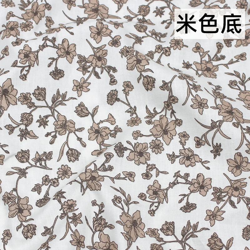 145x50cm Fresh Air Cotton Floral Cloth Dress Shirt ing Fabric Pure  Active Printed  Plain