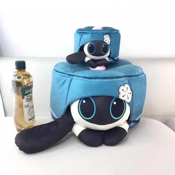 Honkai estrela ferroviário jiao qiu gato boneca travesseiro de pelúcia jogo de gato yunli cosplay travesseiros de desenho animado gato presente de aniversário decoração de casa