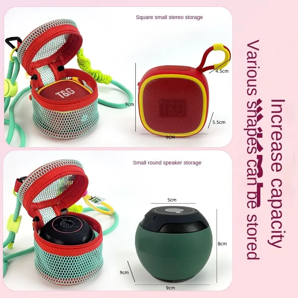 

Handbag Hollow Mesh Shoulder Bag Mini Wear-proof Circular Crossbody Bag Casual Lightweight Bluetooth Speaker Storage Bag Daily